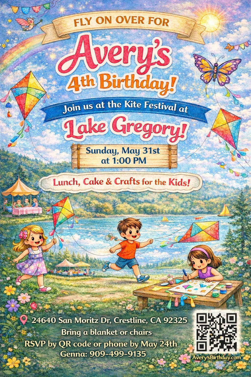 Avery's 4th Birthday! flyer