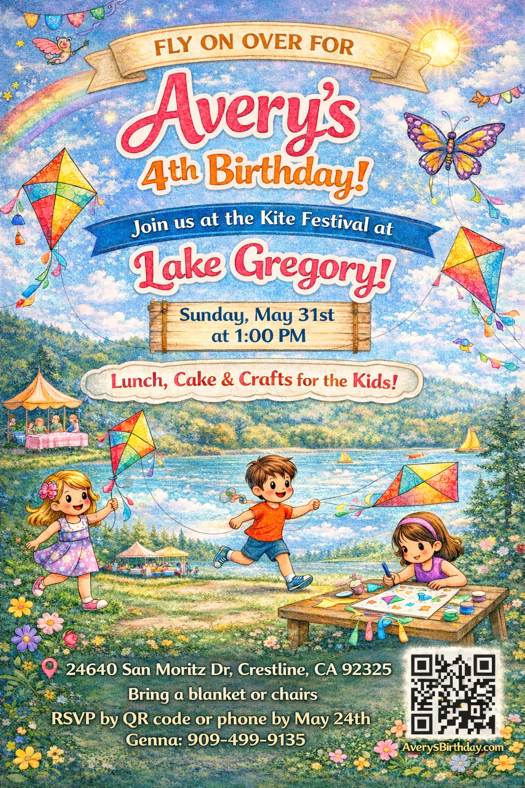 Avery's 4th Birthday! flyer